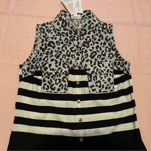 LuLaRoe Black and White Blouse with Bold Patterns